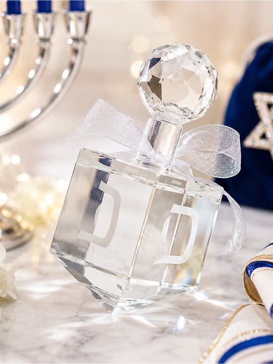 Other - Optical Crystal Dreidel Hanukkah Judaica Decor Paperweight Hebrew Letters Gift